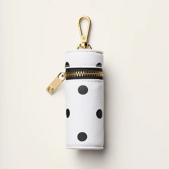 Canvas Polka Dot Lipstick Bag Charm Keychain - kate spade new york x Target - Picture 1 of 3